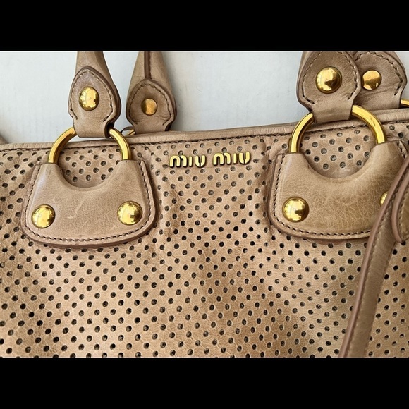 Miu Miu Perforated Leather Large Tote Bag / DAME - Picture 8 of 8